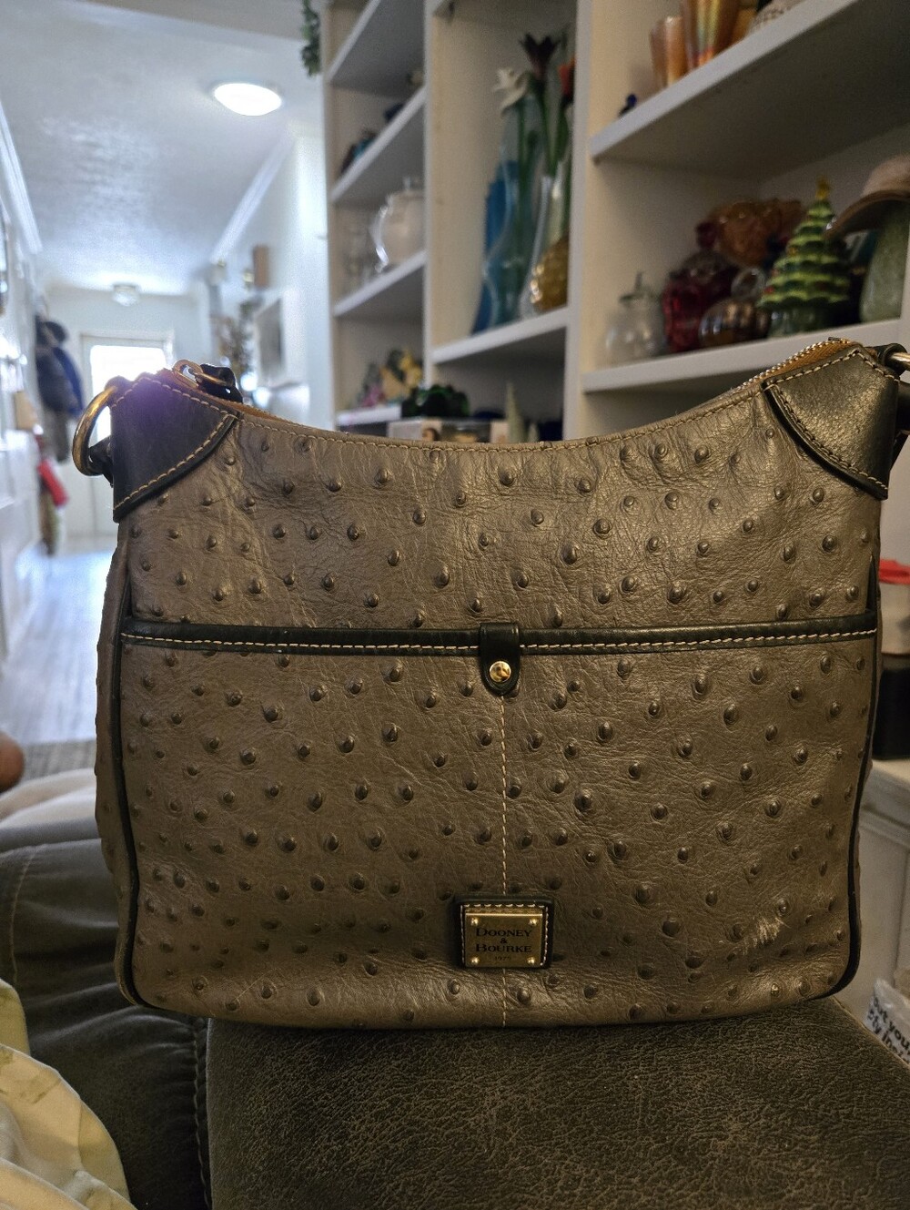 Dooney & Bourke Full Quill Ostrich Shoulder Bag